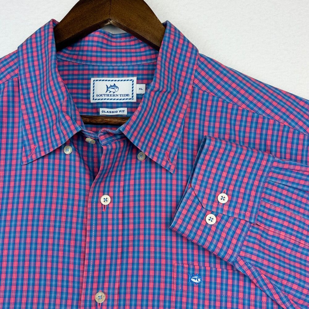 Southern Tide Classic Fit Plaid Button Down XL